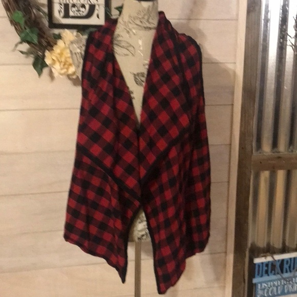*TWENTY second red black sleeveless cardigan L - Picture 1 of 5